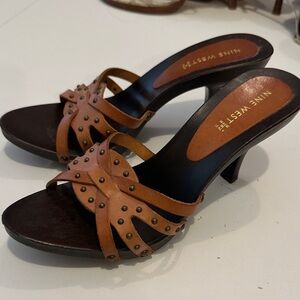 Nine West Tan Studded Heels